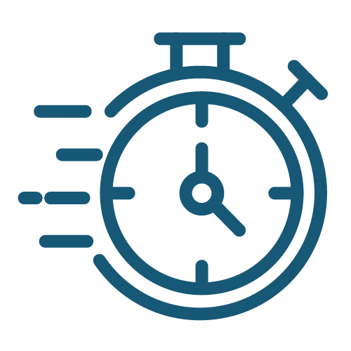 Stopwatch icon representing speed and convenience